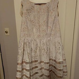 White Lace Fit & Flare Dress, Eliza J Size 18W